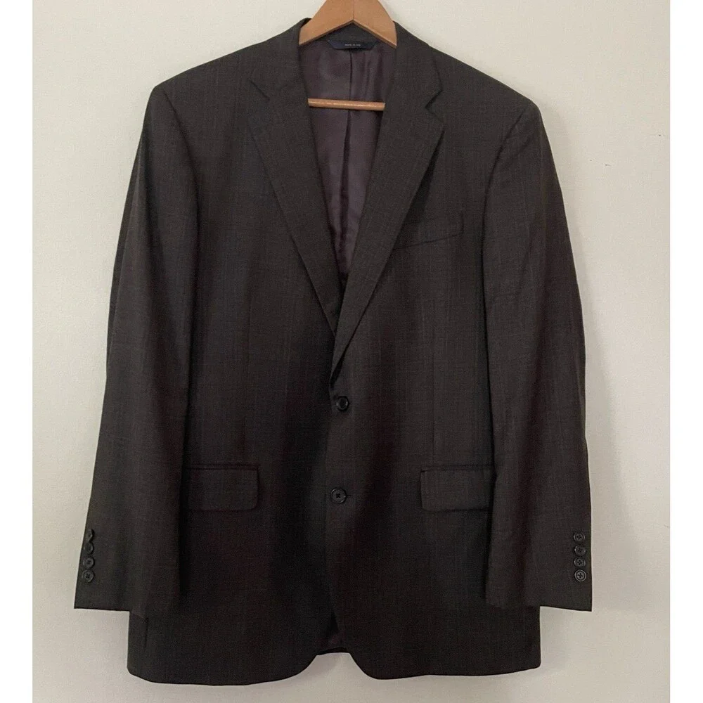 Brooks Brothers Makers 1818 Madison Sport Coat Blazer 42L 36W Gray Saxxon Wool